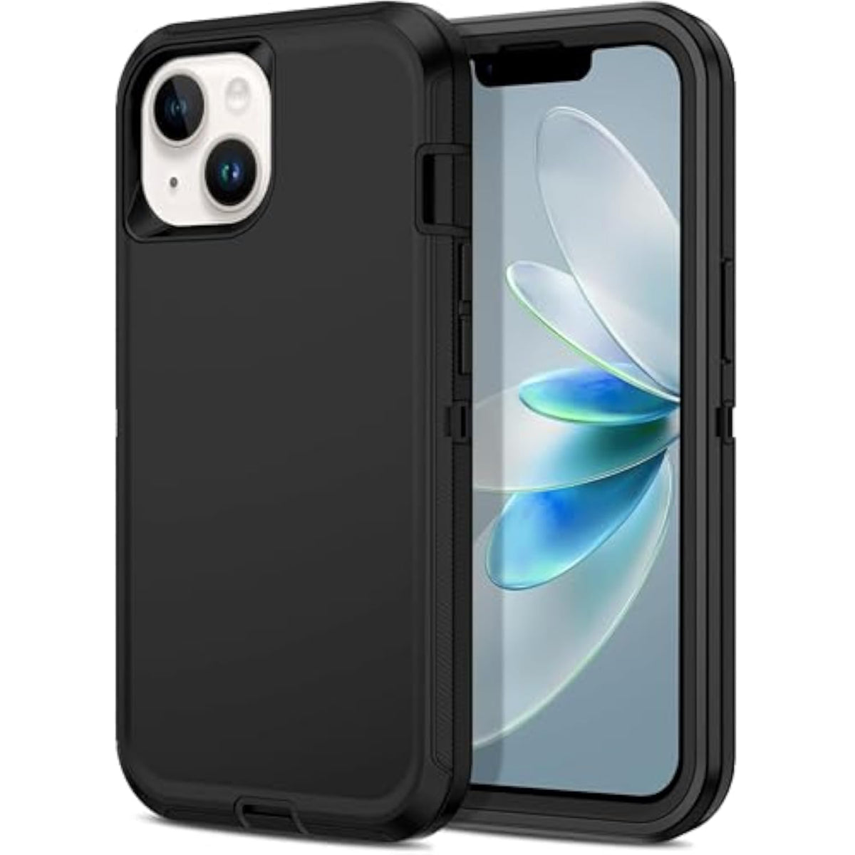 Heavy Duty Rugged Case for iPhone 12 and iPhone 12 Pro 6.1 Inch Black Dual Layer Protection