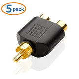 Cable Matters 5-Pack Gold Plated RCA Male to Female Split Adapter