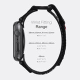 Compatible With Apple Watch Series 10 Band Series 9/8/7/6/5/4/Se/Se2/Ultra 1/2, Nylon Sports Strap With Woven Design For 49Mm/46Mm/45Mm/44Mm (L, Black)