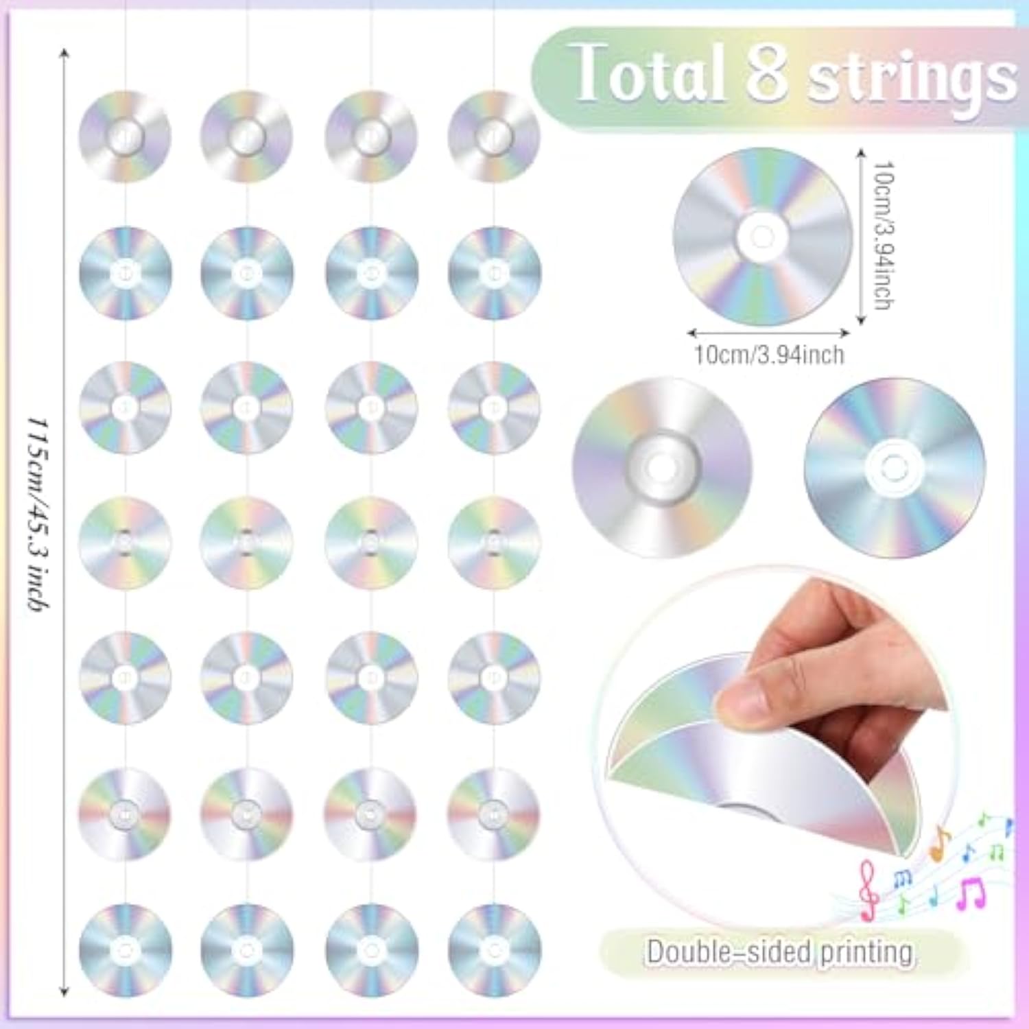 8-Pack 90s & Y2K Party Decorations with Retro CD Banner & Cutouts