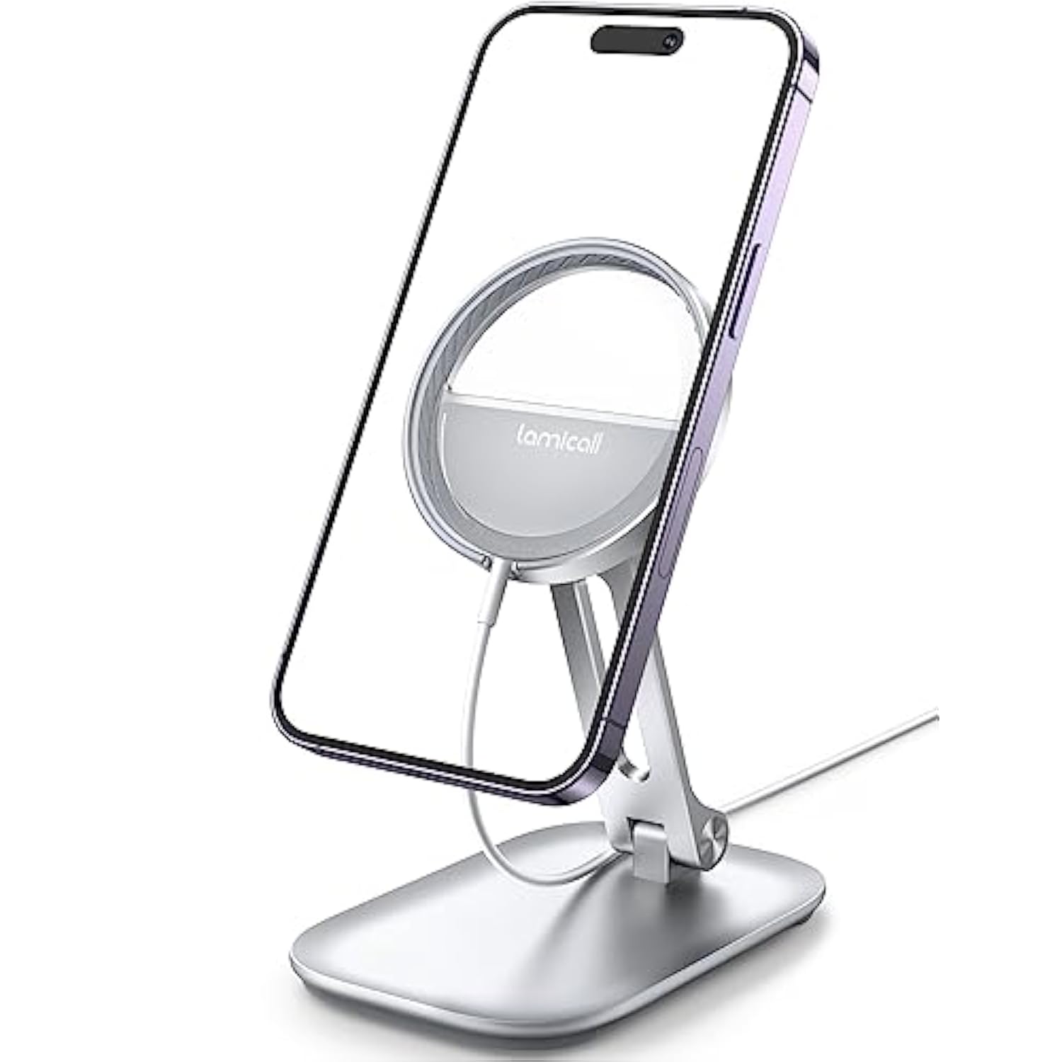 Phone Stand For Magsafe Charger [Not Fits 2024 Ver.] - Dual Hinge Collapsible Adjustable Charging Holder Dock For Desk Nightstand, Fit For Airpods, Iphone 16/15/14/13 Series[Only Stand]