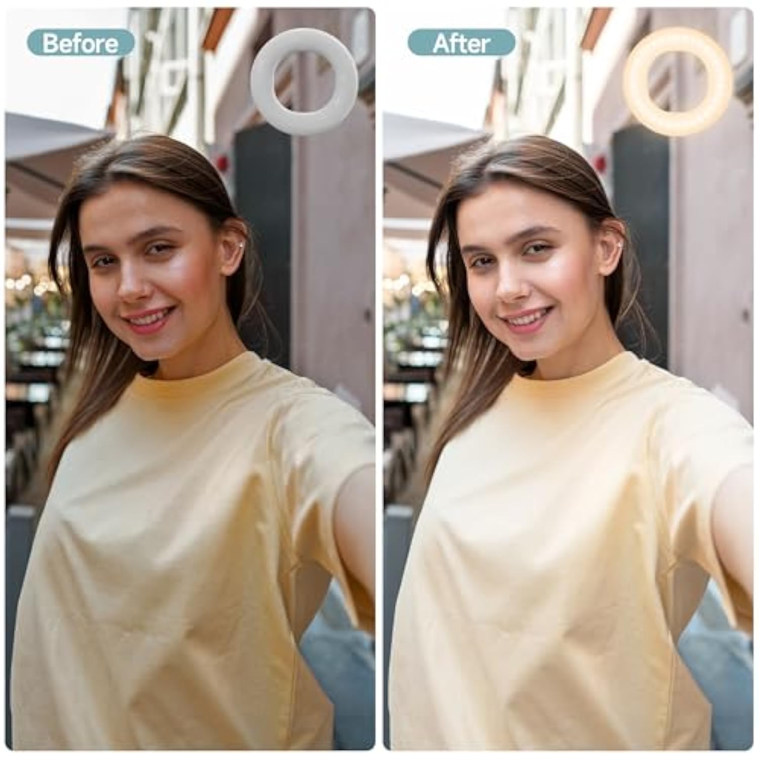 Portable Clip-On Selfie Ring Light with 3 Modes for Video and Makeup