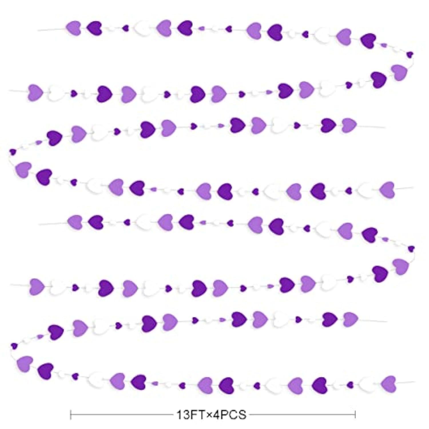 Valentines Day Party Decorations Lavender Love Heart Garland Purple An