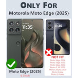 For Motorola Edge 2025 Case With Screen Protector, Slide Camera Cover & Kickstand, Lanyard Strap,Military Grade Shockproof Protective Heavy Duty Non-Slip Phone Case For Moto Edge 2025, Blue