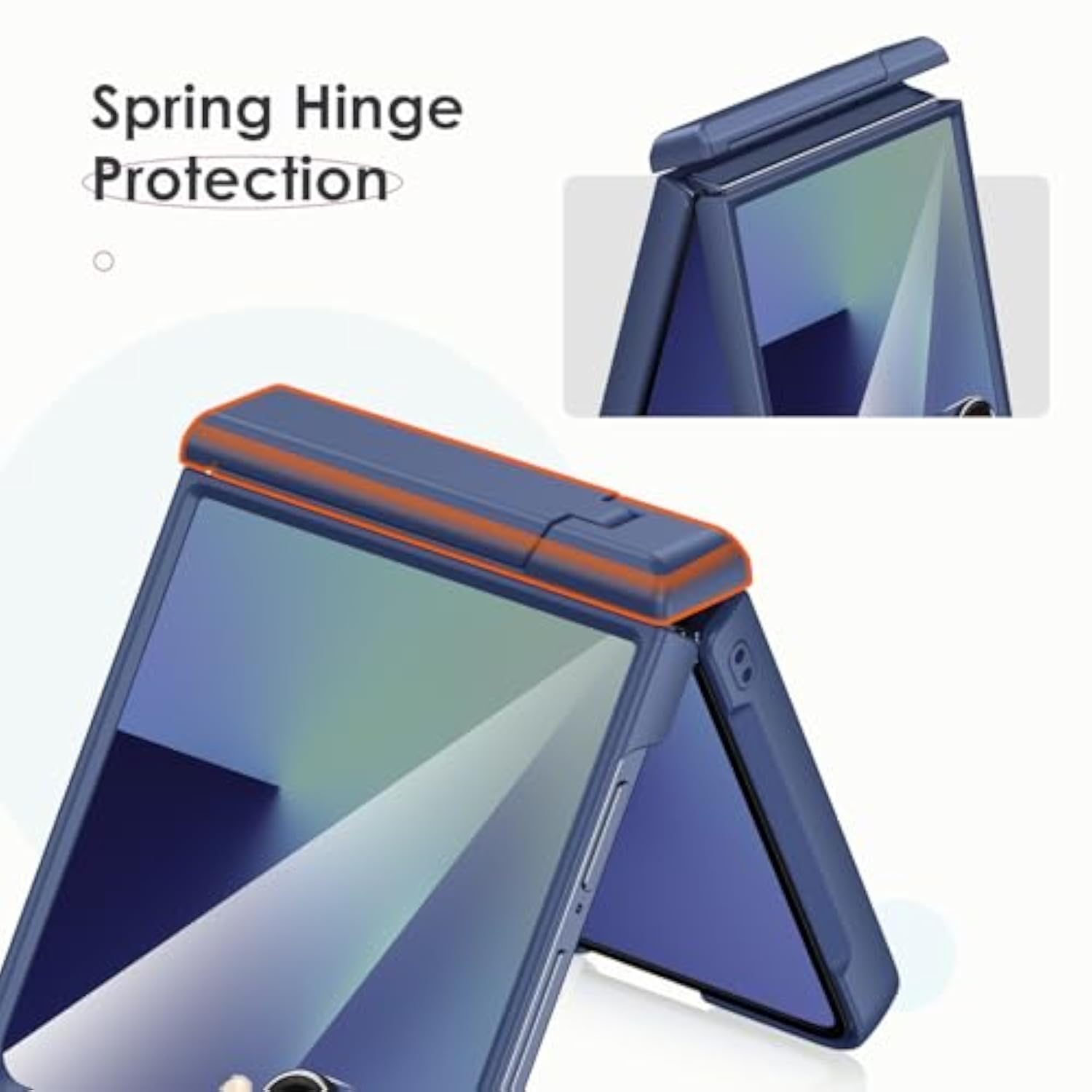 Samsung Galaxy Z Flip 7 Case with Hidden Kickstand, Blue - Premium Protection and Stylish Design