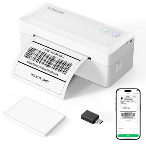 Shipping Thermal Label Printer, 4X6 Portable Label Printer, Bluetooth Label Maker For Small Business, Support Iphone,Android,Windows,Mac,Chromebook,Works With Usps, Etsy,Shopify&More, White