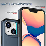 Wallet Case Compatible With Apple Iphone 13 2021 Phone Case With Card Holder Shockproof Anti Scratch Cover With Tempered Glass Screen Protectors[X2Pack] Dark Blue