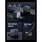 UGREEN 65W USB-C Charging Station with AC Outlet, Nexode 7-in-1 GaN Power Strip for Home, Office and Travel, with 3 AC, 2 USB C & 2 USB A, 6ft Extension Cord, for MacBook Pro, iPhone 16 Pro and More