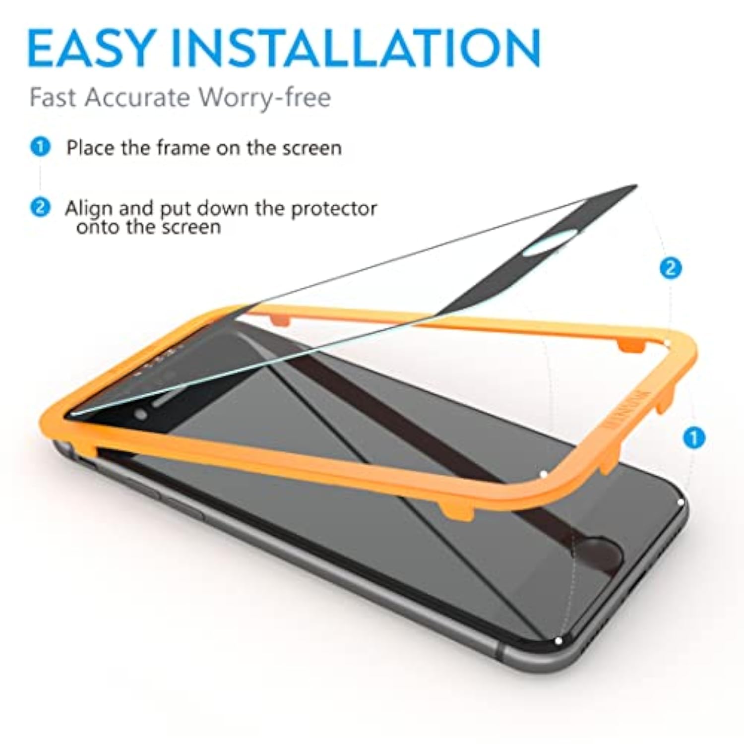2 Pack Screen Protector For Iphone Se (2022, 2020), 8, 7, 6S, 6 - Full Coverage Tempered Glass (4.7 Inch, Black)