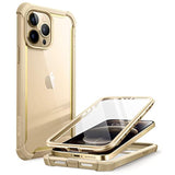 i-Blason Ares for iPhone 13 Pro Max Case 6.7 inch [Built-in Screen Protector] [Military-Grade Protection] Clear Full-Body Shockproof Rugged Bumper Phone Case for iPhone 13 Pro Max (Beige/Gold)