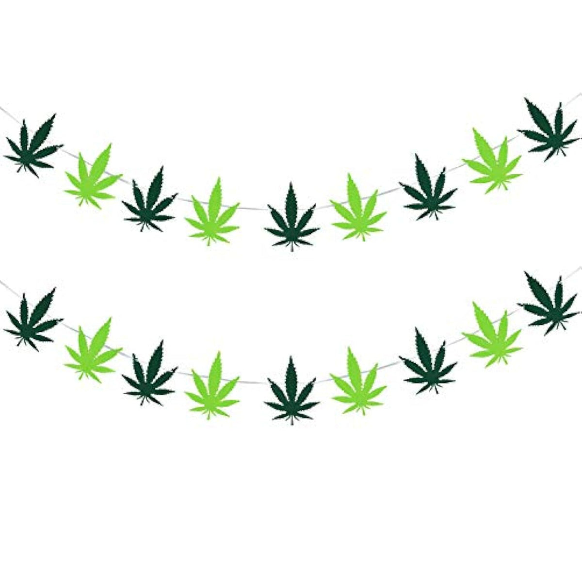 2 Pieces Pot Leaves Felt Banners Pot Leaf Weed Shaped Banners Green Weed Leaves Marijuana Decorations For 420 Party Home Supplies