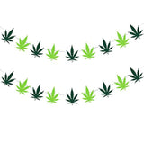 2 Pieces Pot Leaves Felt Banners Pot Leaf Weed Shaped Banners Green Weed Leaves Marijuana Decorations For 420 Party Home Supplies