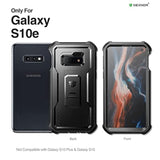 For Samsung Galaxy S10E Case, [Built In Screen Protector And Kickstand] Heavy Duty Military Grade Protection Shockproof Protective Cover For Samsung Galaxy S10E, Black