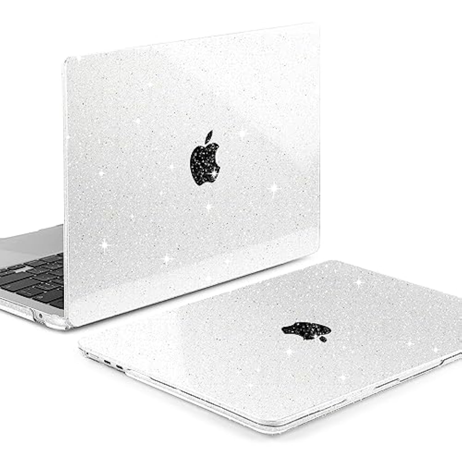 Glitter Case For M4/M3/M2 Macbook Air 15 Inch Case 2025 2024 2023, Fit Model (A3241/A3114/A2941), Laptop Shell With Keyboard &Camera Cover&Otg Adapter& Screen Protector, Glitter Transparent
