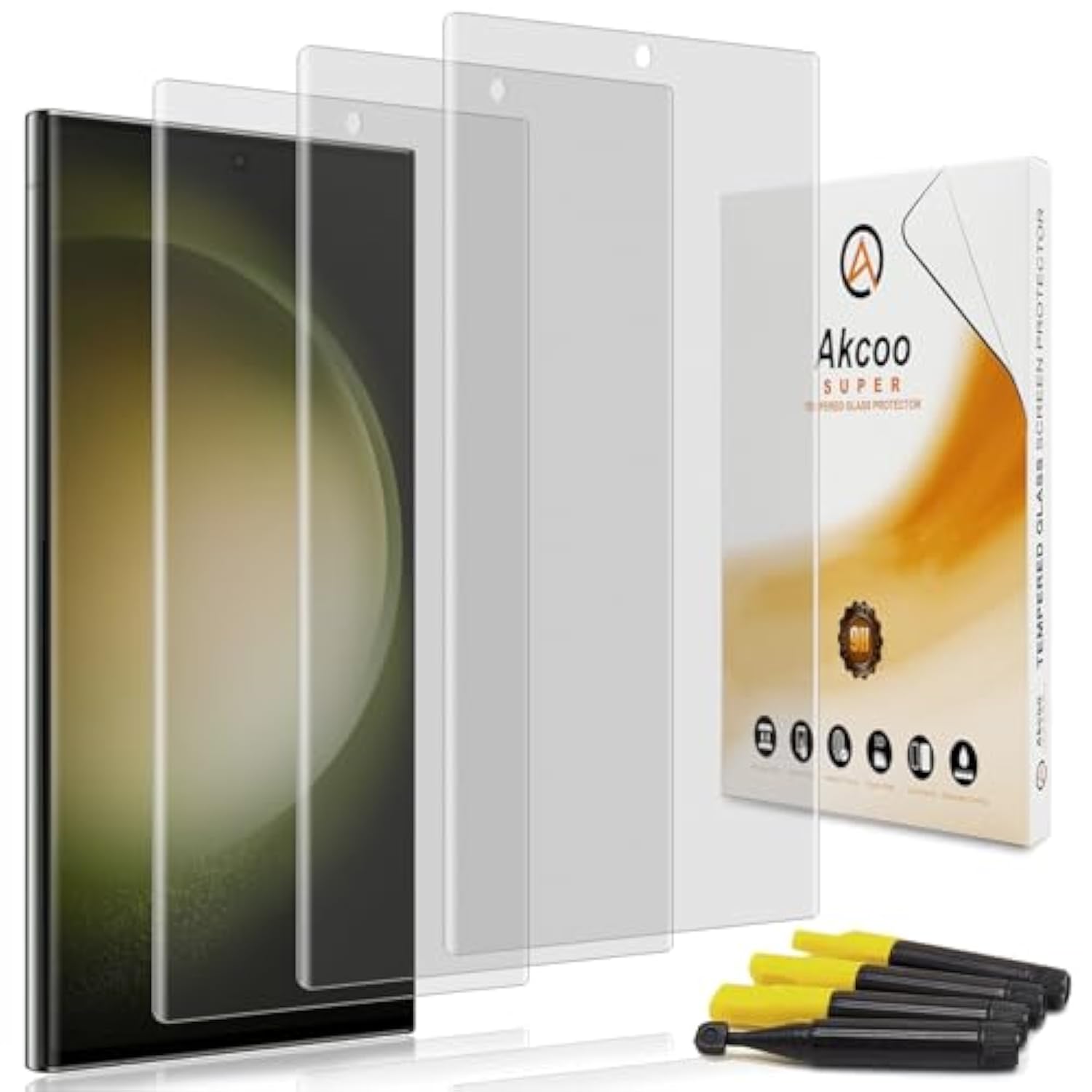 Matte Screen Protector For Samsung Galaxy S23 Ultra, Tempered Glass Uv Set [3 Pack], Anti Glare, Anti Fingerprint, Sensitive Touch, Hd Version