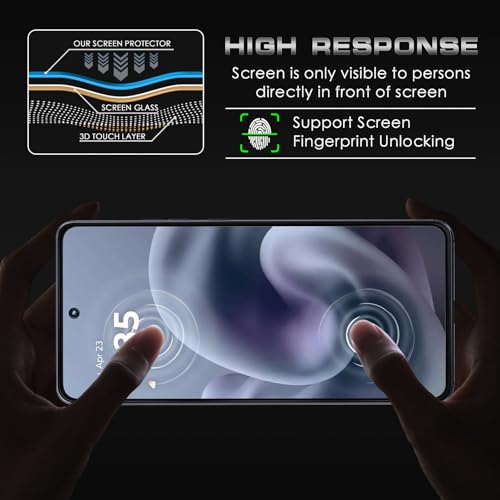 4 Pack Motorola Moto G86 Privacy Screen Protector, 2 Pack Privacy Tempered Glass Film and 2 Pack Camera Lens Protector, Anti-Spy Protection for