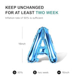 58 Pc Medium Blue Letter Balloons Mylar A-Z & Vowels for Custom Party Banners