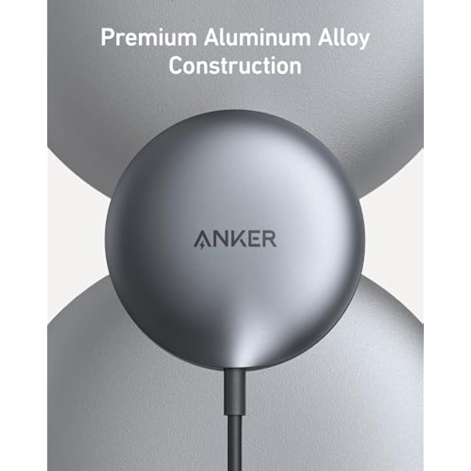 Anker MagSafe Charger Pad, MagGo iPhone 16 Wireless Charging Pad, Qi2 Certified 15W Wireless Charger, Compatible with iPhone 16/16 Plus/16 Pro/16 Pro Max/15/14/13/12 Series (USB-C Adapter Included)