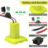 Power Wheels Battery Adapter For Ryobi 18V Battery With Wire Harness Connector, Compatible With Fisher-Price Power Wheels, Battery Converter With 12Awg Wire, Fuses Holder & 30A Fuses