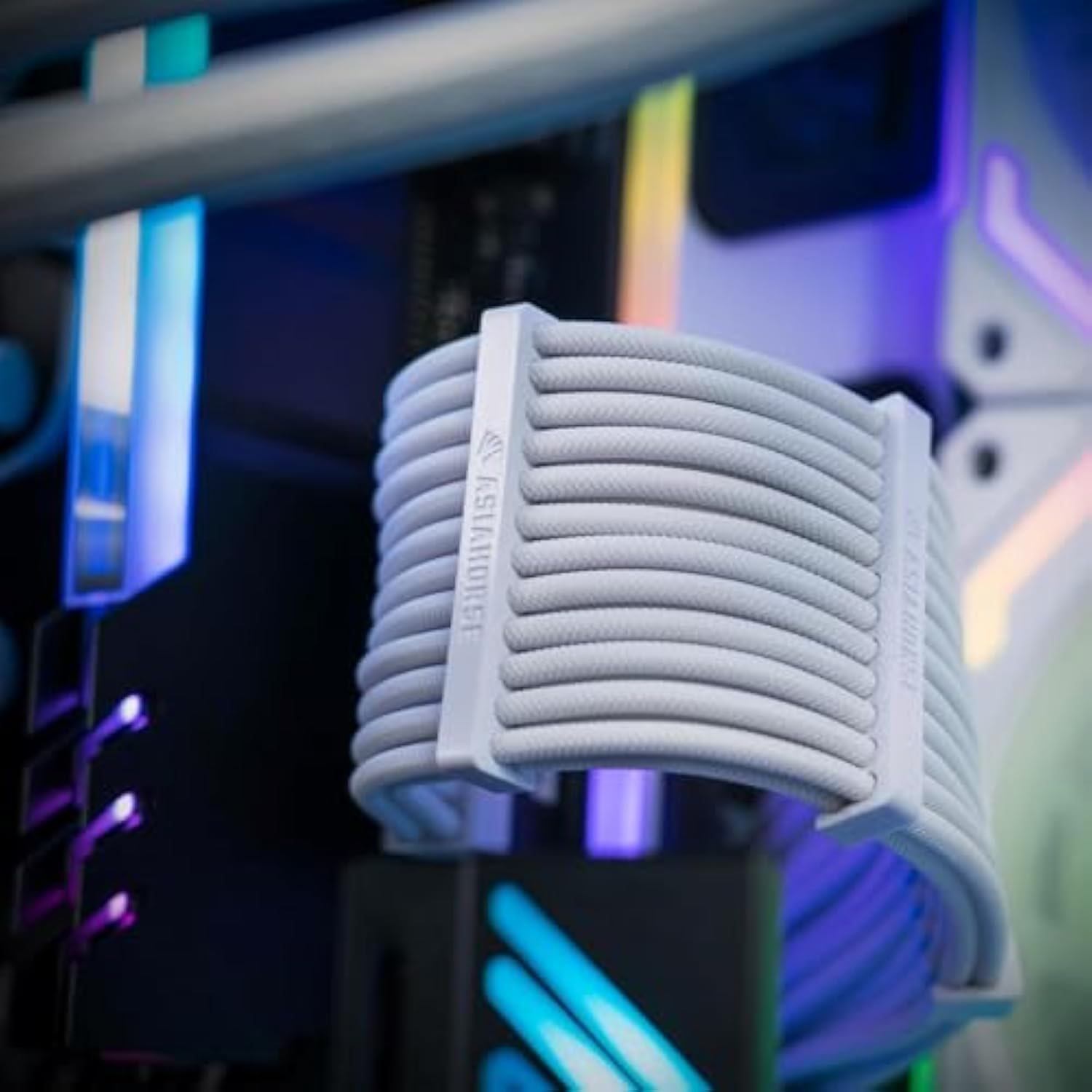 AsiaHorse 16AWG PSU Cable Extension Sleeved Custom Mod GPU PC Audio Video Power Supply Soft Braided Cables with Two Color Comb Kit 24P/8P to 6+2P/ 8P to 4+4P 30CM