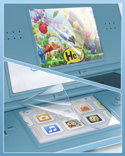 Clear Protective Case for Nintendo DS Lite PC Hard Shell Cover with Dual Screen Protectors & Installation Kit All-in-One Protection Set, Designed for