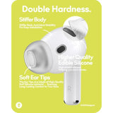 3 Pairs Ear Tips For Airpods 4 Noise Cancelling Earbuds Cover [Added Storage Pouch] Anti-Slip Accessories Compatible With Apple Airpods 4Th Generation (Translucent)