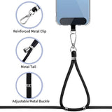 2-Pack Phone Lanyard Set Adjustable Neck & Wrist Straps with Pads Black