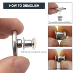 [Upgraded] 8 Sets Jean Buttons Pins No Sew Instant 17Mm Replacement Button Adjustable Pants Buttons Kit
