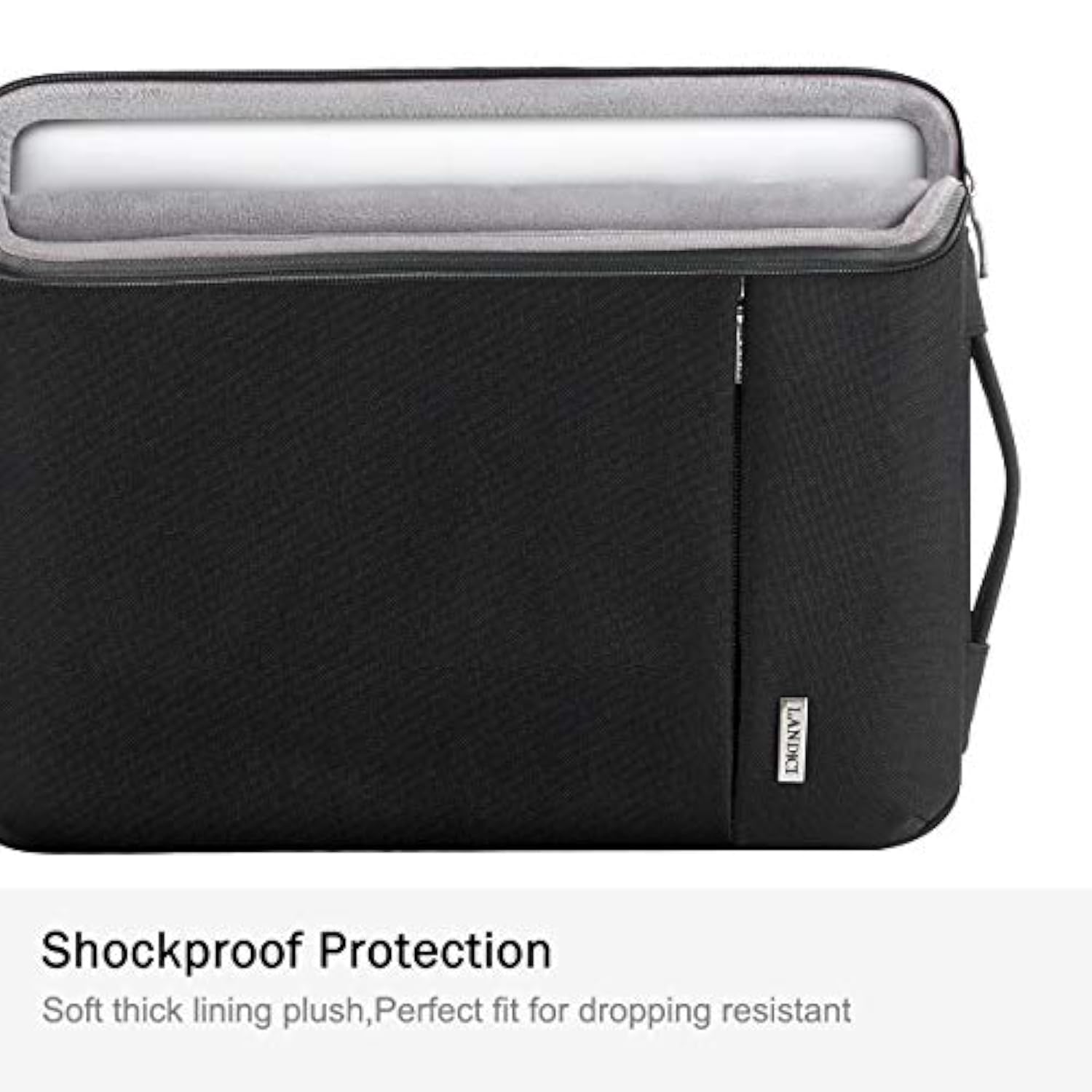 360° Protective Laptop Sleeve 15.6 Inch For Macbook Pro 16 M2/M1,Macbook Air 15,Computer Bag Carrying Case For 15-16 Inch Hp Dell Asus Notebook, Slim, Shockproof, Waterproof, Black