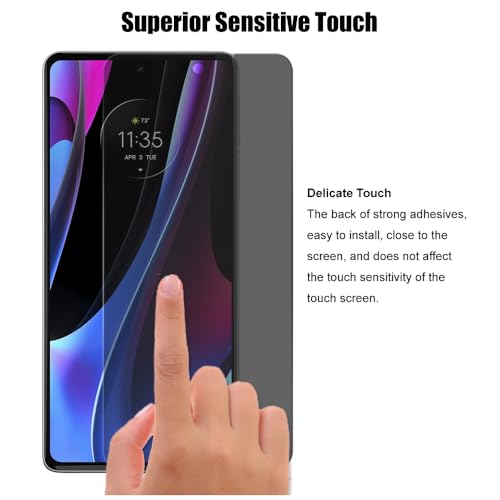(3 Pack) For Motorola Edge+ (2022) / Edge Plus/Edge Plus 5G Uw (2022) / Edge 30 Pro Privacy Screen Protector Anti Spy Private Tempered Glass, Anti Scratch