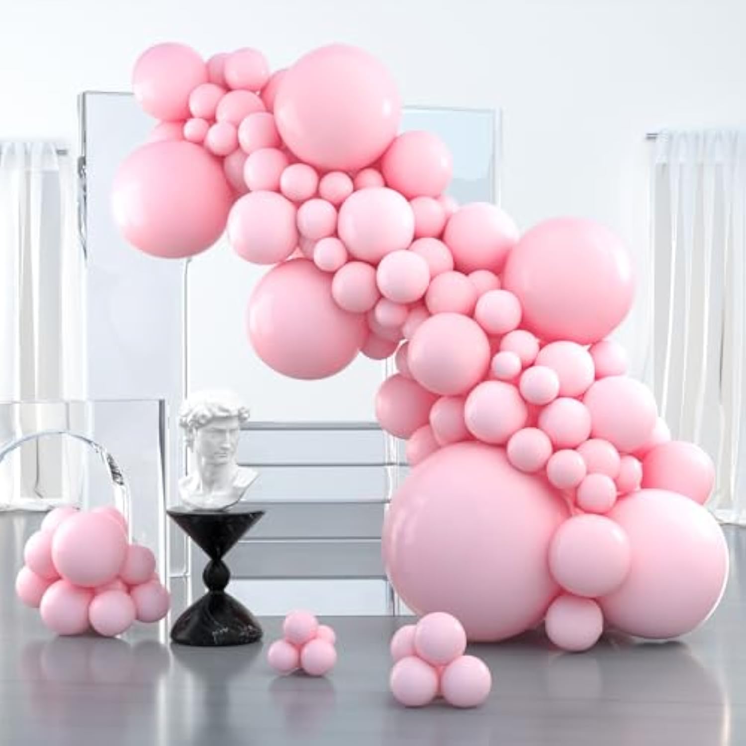 127-Pc Light Pink Balloon Arch Kit 36/18/12/10/5" Pastel Decor