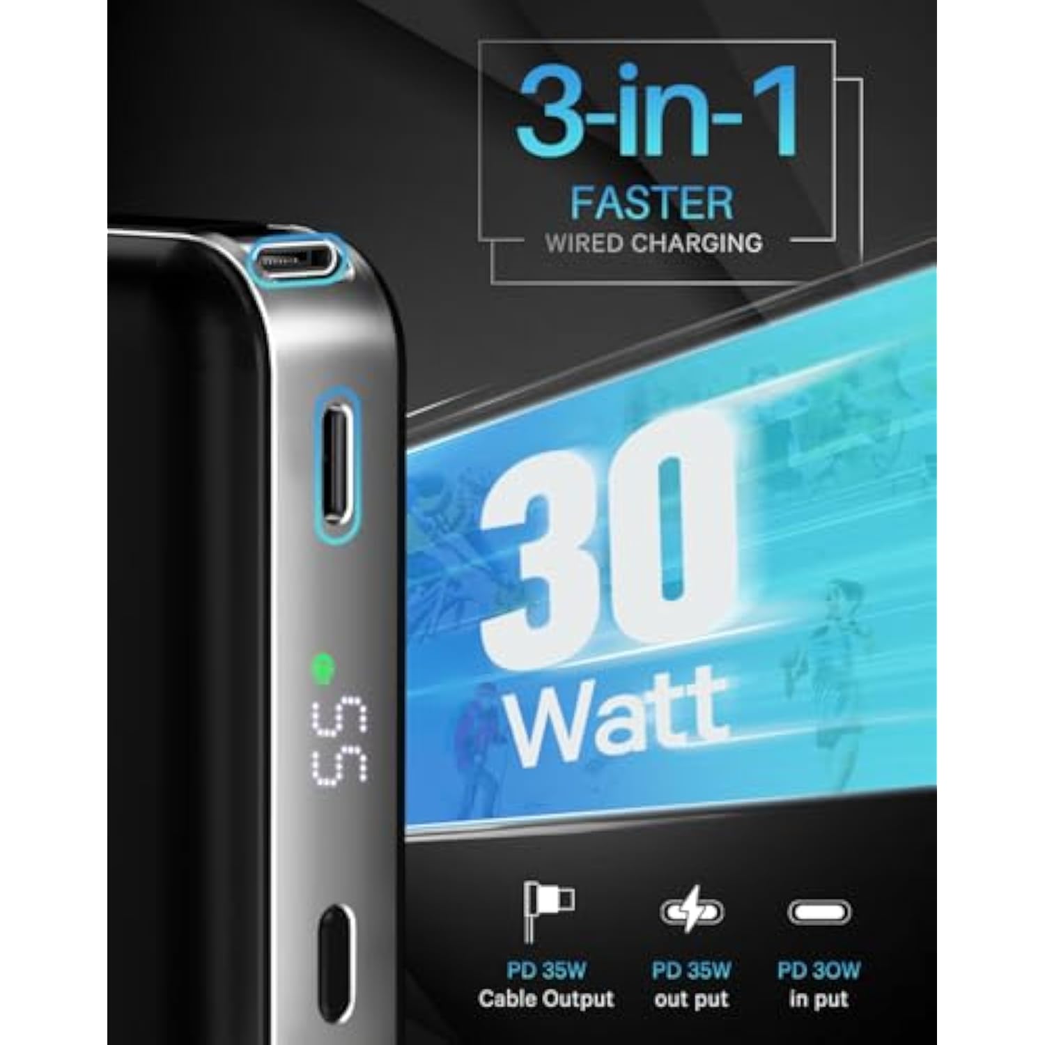 Magsafe Power Bank: [Qi2 Certified] Wireless 10000Mah Pd 30/35W Portable Charger For Iphone 16/15/14/13/12 Pro/Max Magnetic Battery Pack With Biult-In Usb-C Fast Charging Cable B With Stand