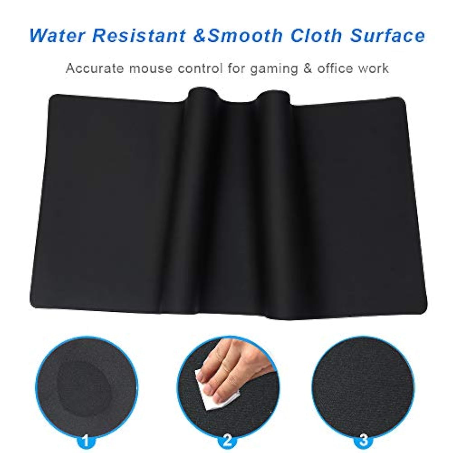 Xxl Professional Large Mouse Pad & Computer Game Mouse Mat (35.4X15.7X0.12In, 90X40 Black)