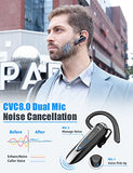 Bluetooth Earpiece Wireless Cvc8.0 Headset For Cell Phone Dual Mic Noise Canceling Earpiece Phone With Mute Key 20H Talk 180 Days Standby For Iphone Android Home Office Driving (1 Pack)
