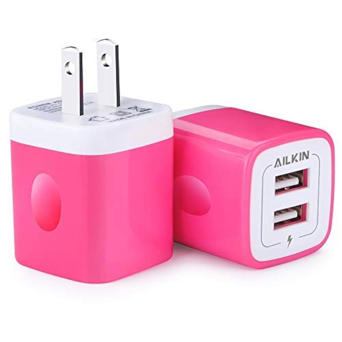 2 Pack Dual Usb Wall Chargers, 2.1A, Compatible With Iphone, Samsung, Lg, Moto, Kindle, Fast Charging, Ul Certified