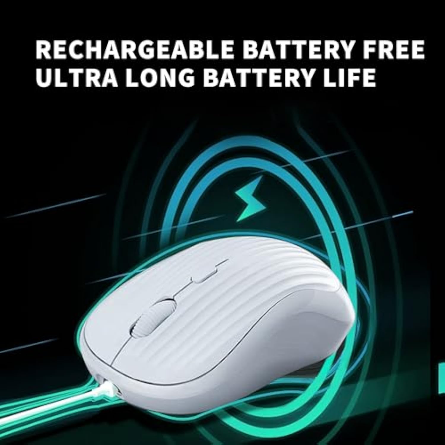 Wireless Mouse, 2 In-1 Bluetooth Mouse For Laptop (Bt5.0/3.0+2.4Ghz), Rechargeable Silent 4-Button Bluetooth Mice, Small Portable Cordless Mice For Pc, Chromebook, Mac