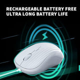 Wireless Mouse, 2 In-1 Bluetooth Mouse For Laptop (Bt5.0/3.0+2.4Ghz), Rechargeable Silent 4-Button Bluetooth Mice, Small Portable Cordless Mice For Pc, Chromebook, Mac