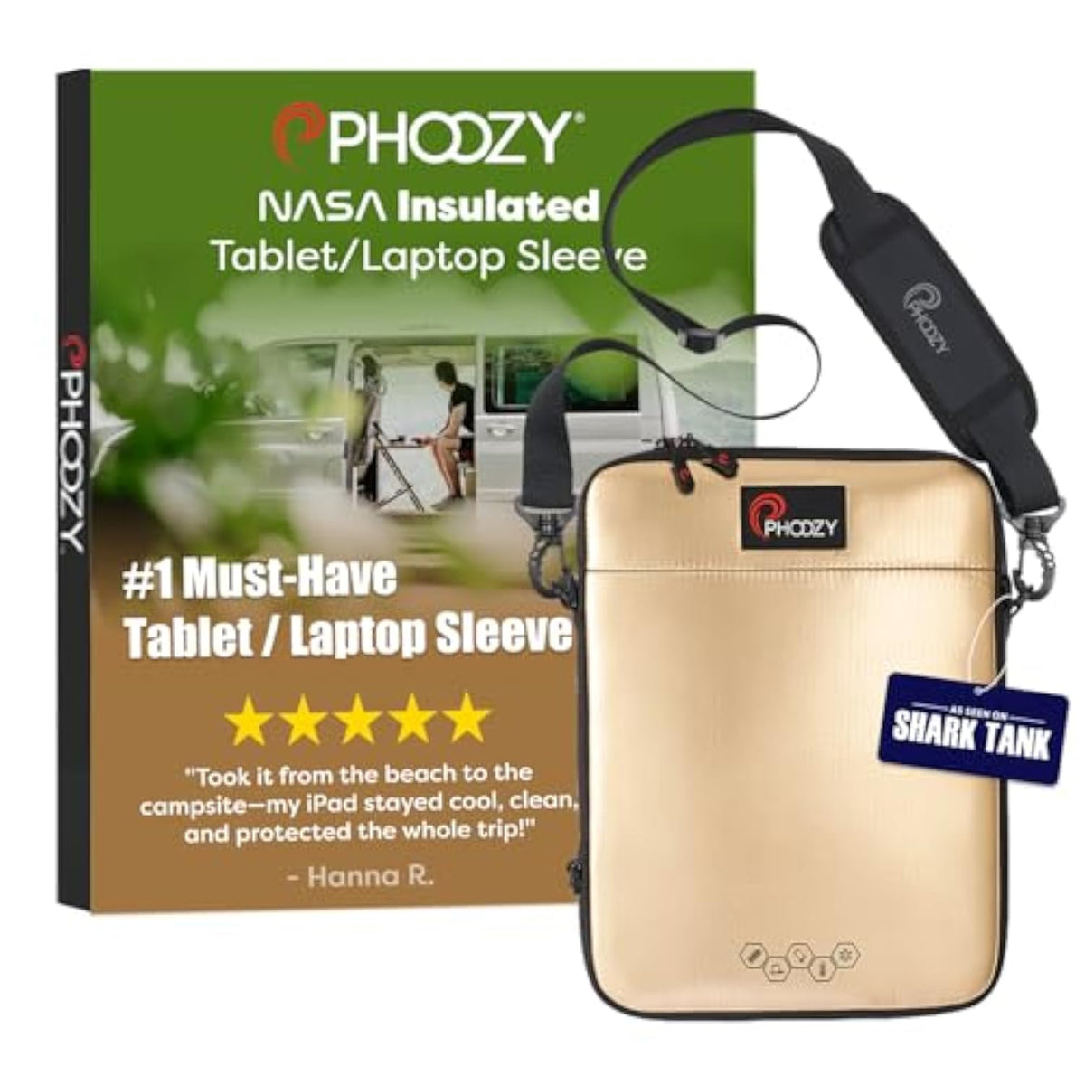 Insulated Thermal Sleeve For Laptops, Ipads, Macbooks & Similar Sized Tablets Or Laptops Up To 13" - Patented Nasa Thermal Technology Extends Battery Life In The Cold (Gold)