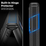 Slim Thin Z Fold 3 Case With Hinge Coverage, Screen Protector, Matte Hard Shockproof Full Body Protection Phone Cover For Samsung Galaxy Z Fold 3 5G (Black)