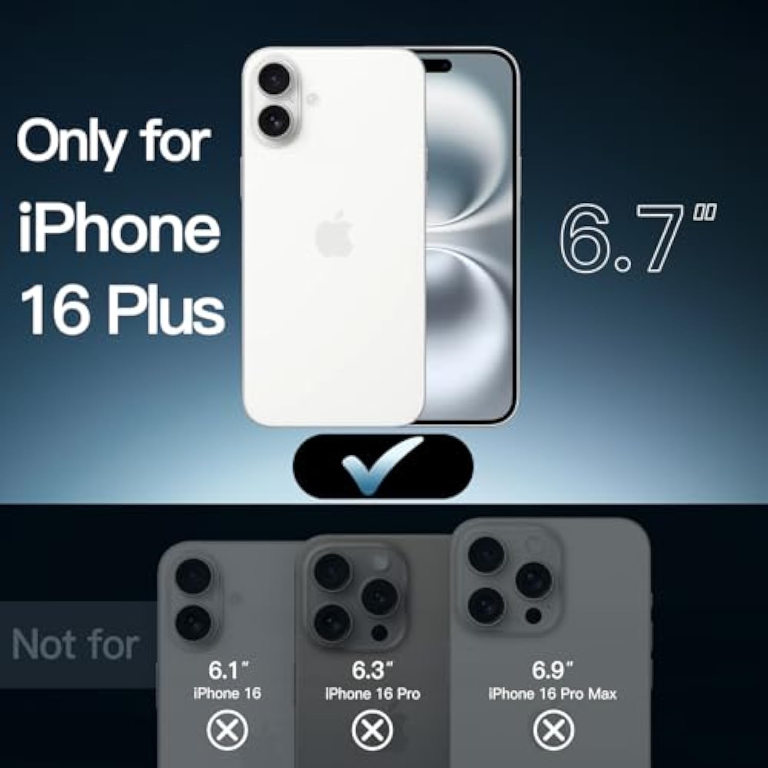 JETech Case for iPhone 16 Plus 6.7-Inch, Non-Yellowing Shockproof Phone Bumper Cover, Anti-Scratch Clear Back (Clear)