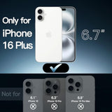 JETech Case for iPhone 16 Plus 6.7-Inch, Non-Yellowing Shockproof Phone Bumper Cover, Anti-Scratch Clear Back (Clear)