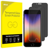 JETech Privacy Screen Protector for iPhone SE 3 (2022 3rd Edition) 4.7-Inch, Anti Spy Tempered Glass Film, Case Friendly, 2-Pack