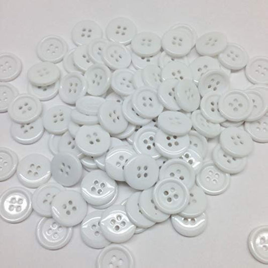 98Pc Green Flat Round 4 Holes Resin Buttons, 16X3Mm(5/8X1/8 Inch)
