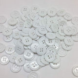 98Pc Green Flat Round 4 Holes Resin Buttons, 16X3Mm(5/8X1/8 Inch)