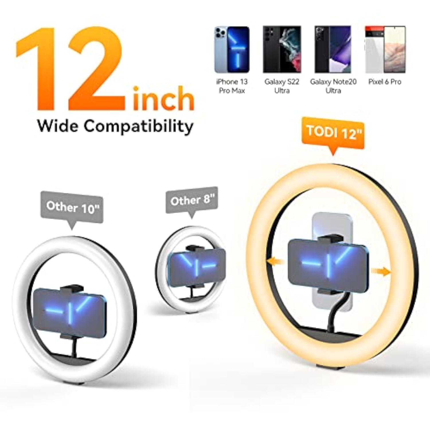 12" Ring Light With 63" Extendable Tripod Stand, Selfie Ringlight With Phone Holder And Wireless Remote, 2-In-1 Dimmable Led Ring Light And Selfie Stick For Makeup, Live Stream, Photography