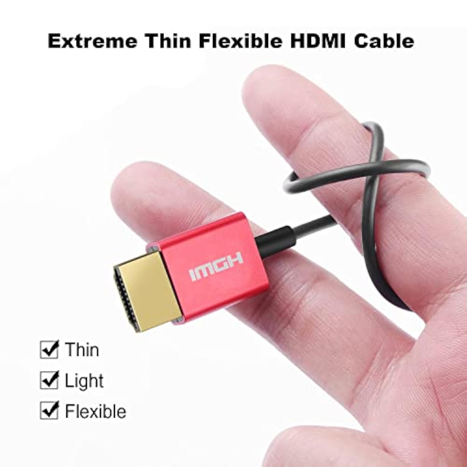 Short 8K Mini Hdmi To Hdmi 2.1 Cable 1.5Ft/0.5M,Ultra High Speed 48Gbps Thin H