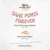 Rose gold 16" letter balloons spelling “Bachelorette” for hen party and bridal décor