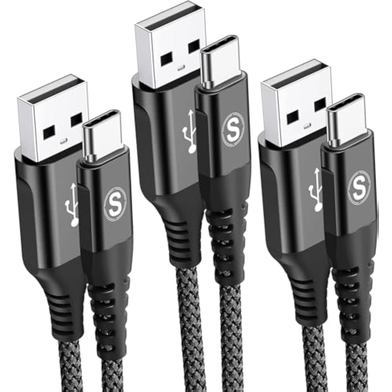 Usb Type C Cable 3.1A Fast Charging [3Pack,10Ft+6.6Ft+3.3Ft], Usb-A To Usb-C C