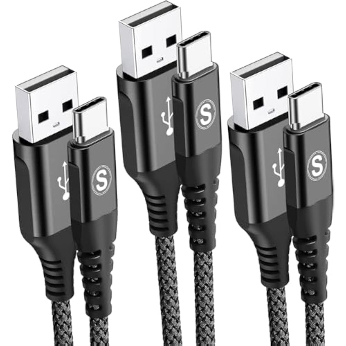 Usb Type C Cable 3.1A Fast Charging [3Pack,10Ft+6.6Ft+3.3Ft], Usb-A To Usb-C C