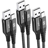 Usb Type C Cable 3.1A Fast Charging [3Pack,10Ft+6.6Ft+3.3Ft], Usb-A To Usb-C C